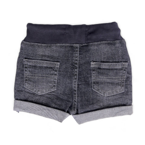 String Grey Denim Shorts