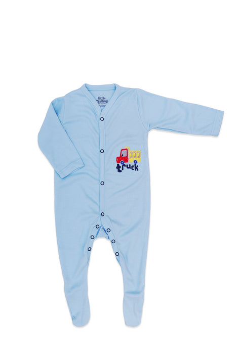 Sleep Suit 3M-6M Little Darling White Basics
