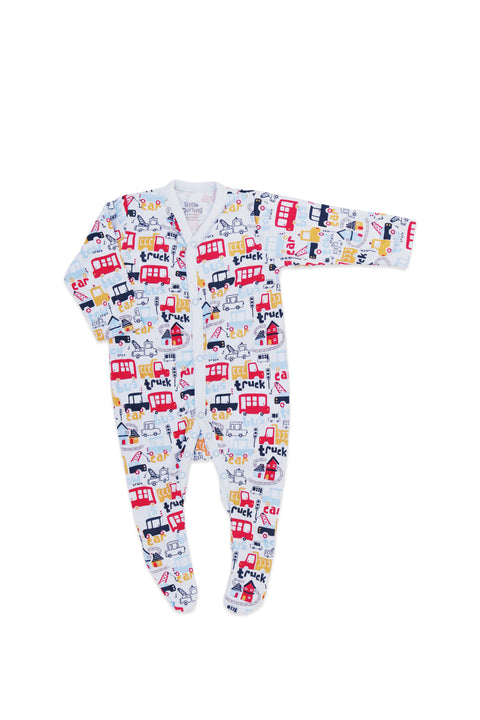 Sleep Suit 3M-6M Little Darling White Basics