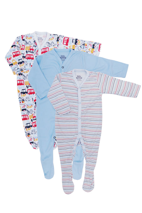 Sleep Suit 3M-6M Little Darling White Basics