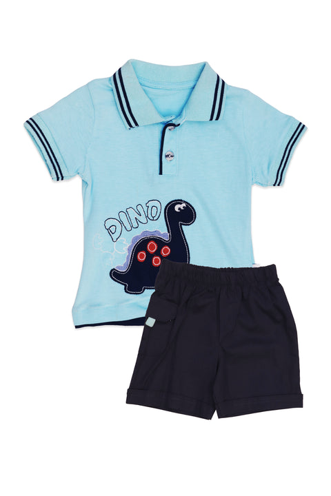 Baby 2 Piece Suit Dino Shirt & Shorts Set