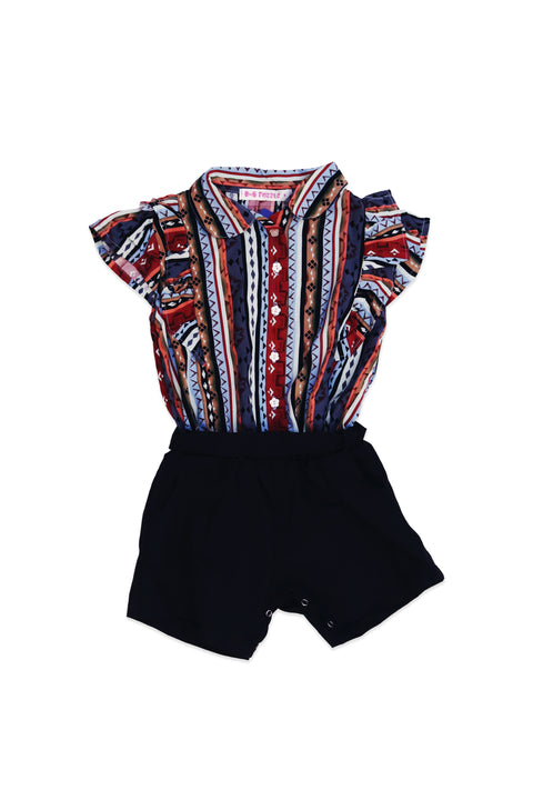Baby Romper Drawing Side Frill
