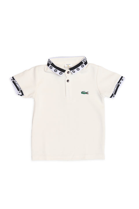 Cream Polo T-Shirt For Boys