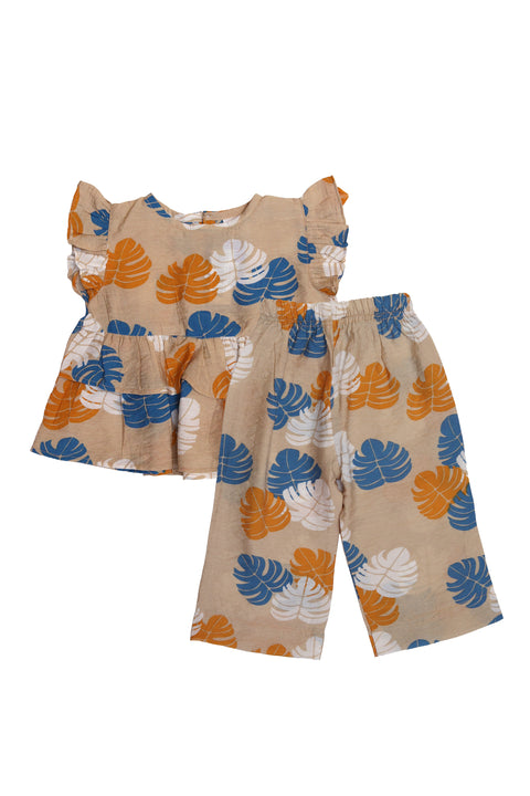 Green Multicolor Dots Top & Bottom Set