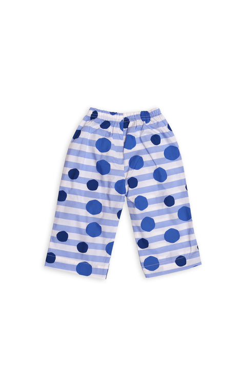 Dot Printed Blue Top & Bottom Set