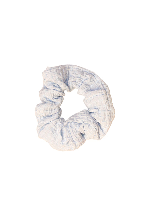 Powder Blue Cloud Scrunchie “ Soft Woven Texture In Baby Blue
