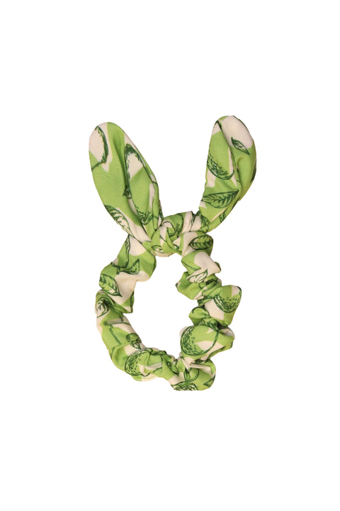 Lime Bunny Scrunchie “ Green Citrus Bow-Tie Hair Tie