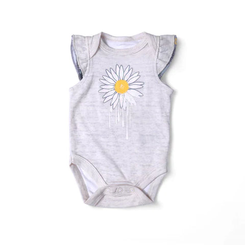 Flower 3 Piece Set Romper For Girls