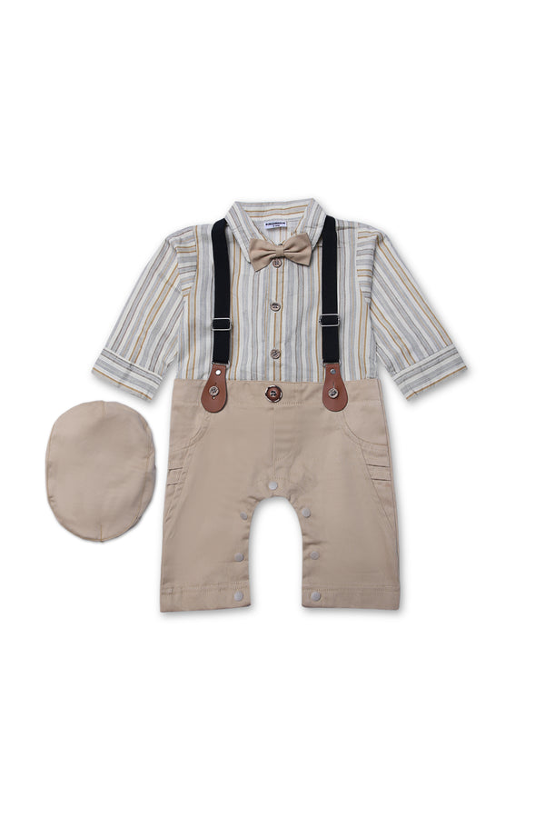 Vintage Style Baby Romper with Bow Tie