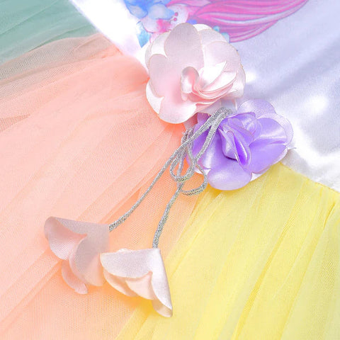 Unicorn Rainbow Frock With Flower