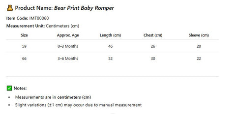 Bear Print Baby Romper