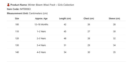 Winter Bloom Wool Frock – Girls Collection