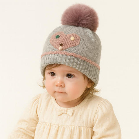 Wool Cap With Big Heart Design