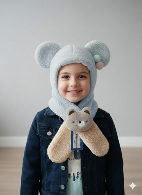 Large Wool Cap With Face Strap