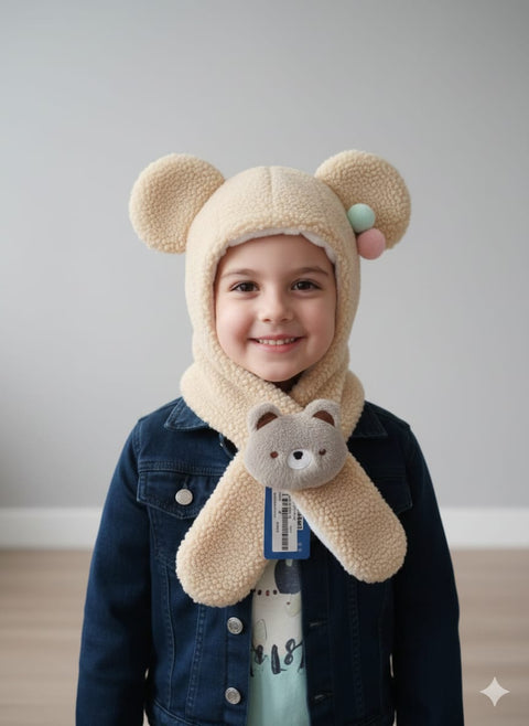 Large Wool Cap With Face Strap
