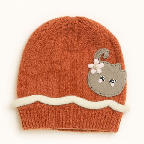 Wool Cap Cute Cat Design
