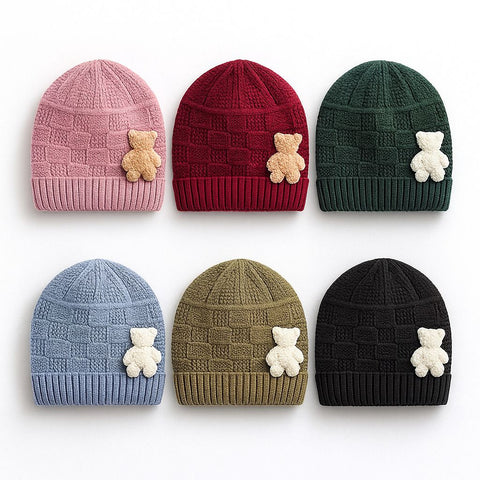 Wool Cap With Bear Logo