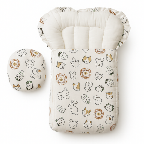 L/M Kidzo Carry Nest D/Zip Muslin Fabrics