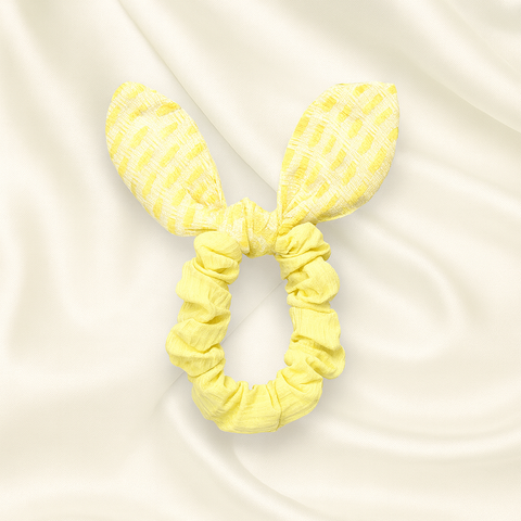 Yellow Bunny Ear Scrunchie