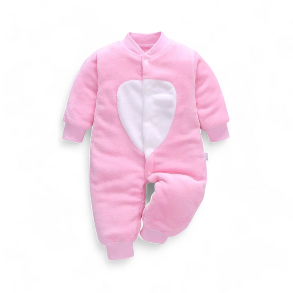 Soft Pink and White Heart Baby Romper | Minitaq Baby & Kids