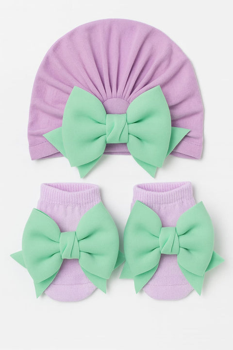 Mei Yan Baby Turban Cap+Booties Set