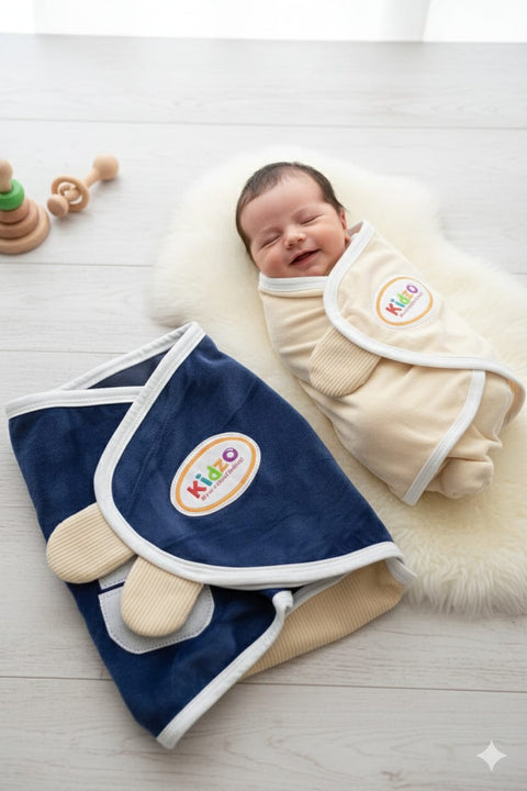 L/M Kidzo Baby Velvet Swaddle Bag Pack