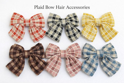 Plaid Hair Bow Clip