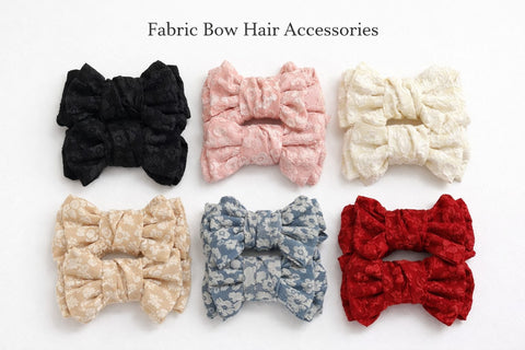 Floral Hair Bow Clip(Set Of 2)
