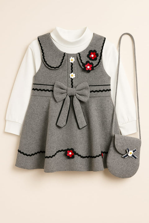 Elegant Bloom 3-Piece Baby Girl Frock Set