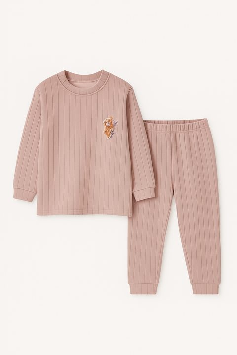 Bear Print Lining Suit