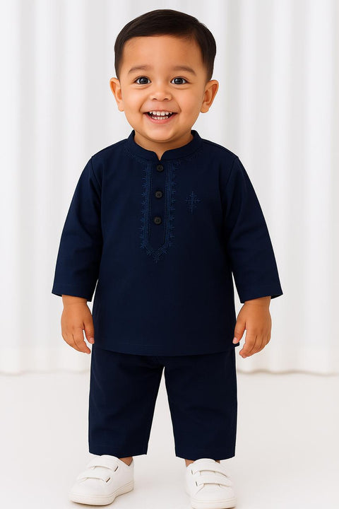 Boys' Classic Navy Kurta Pajama Set