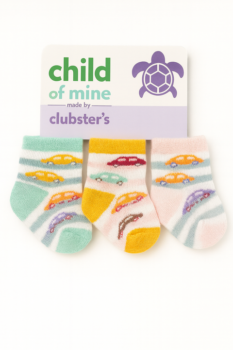 Baby Socks 3-Pack (Cars Design)