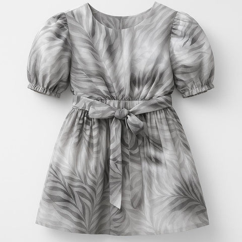 Grey Leaves Frock