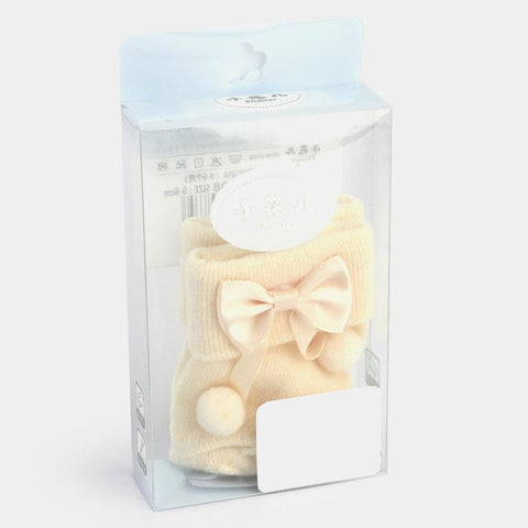Cream Baby Socks with Bow