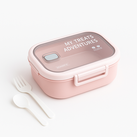 Homeatic Stainless Steel Lunch Box With Spoon & Fork