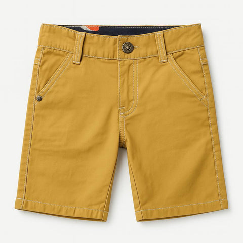 Boys' Shorts With Contrast Back Pocket Patches & Graphic Print