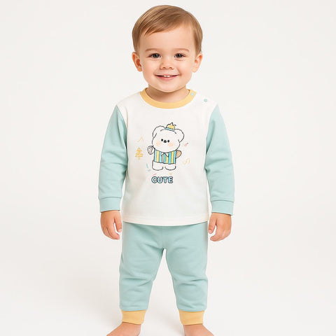 Baby Bear Printed Sleeping Suit Full Sleeves