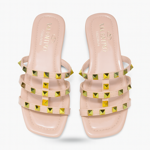 Valentino Garavani Blush Pink Studded Strap Sandals