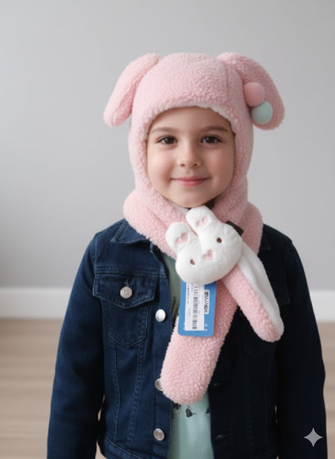 Large Wool Cap With Face Strap