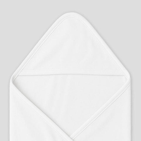 Plain White Hooded Baby Towel “ Soft Cotton Swaddle Wrap For Newborns
