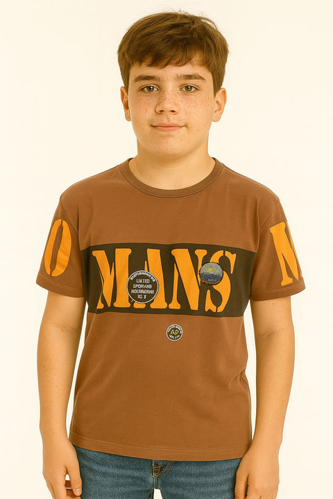 Boys Red Œmans” Graphic T-Shirt “ Urban Cool Vibes