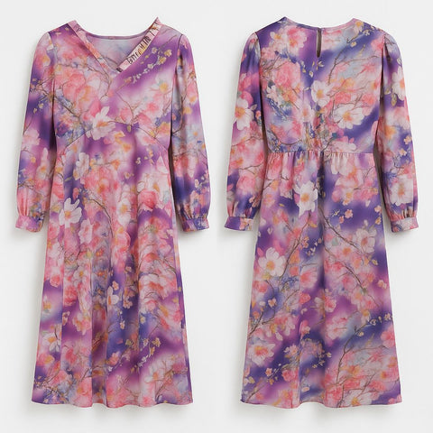 Dreamy Petal Print Maxi Dress