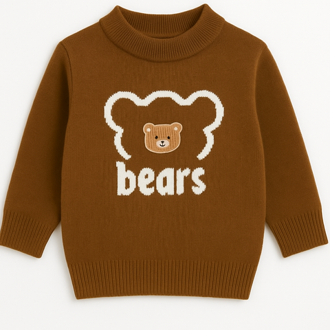 Bear Print Wool Jersey