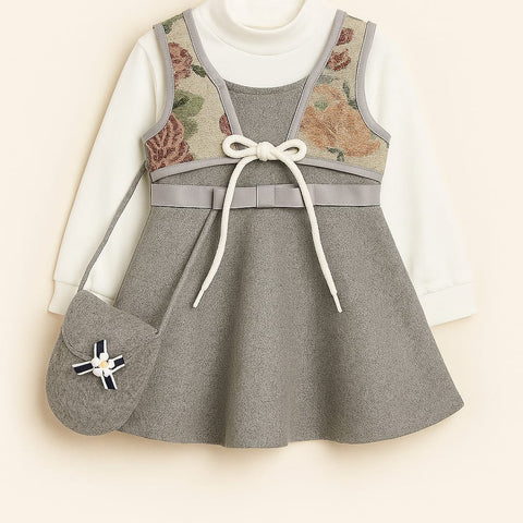 Elegant Bloom 3-Piece Baby Girl Frock Set