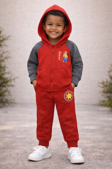 Little Drummer Bear Zip Hoodie Set
