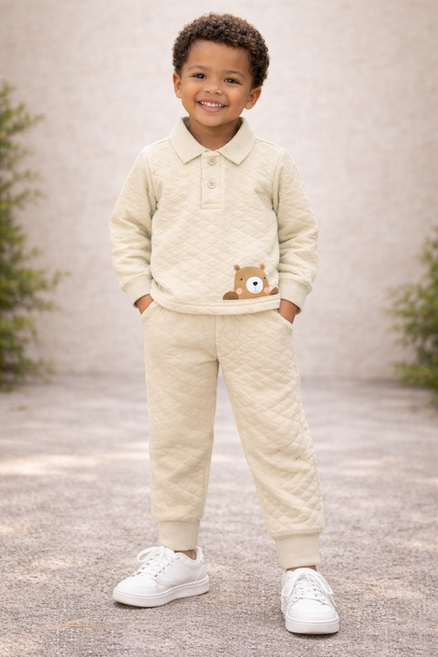 Honey Bear Print Two Piece Suit