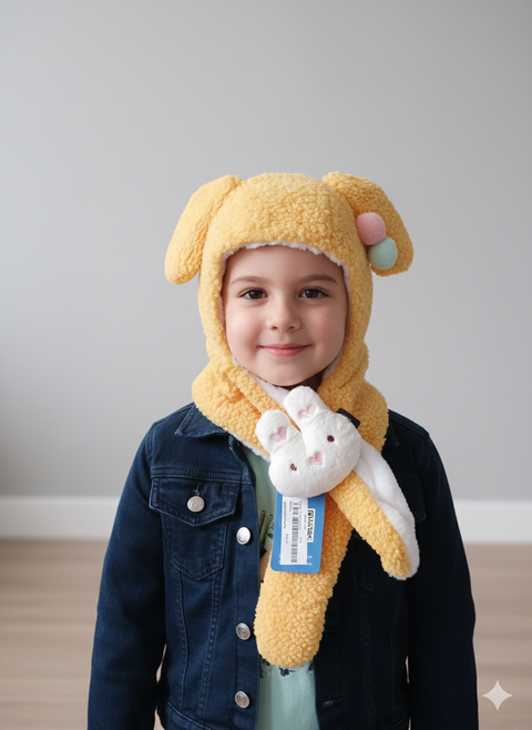 Large Wool Cap With Face Strap