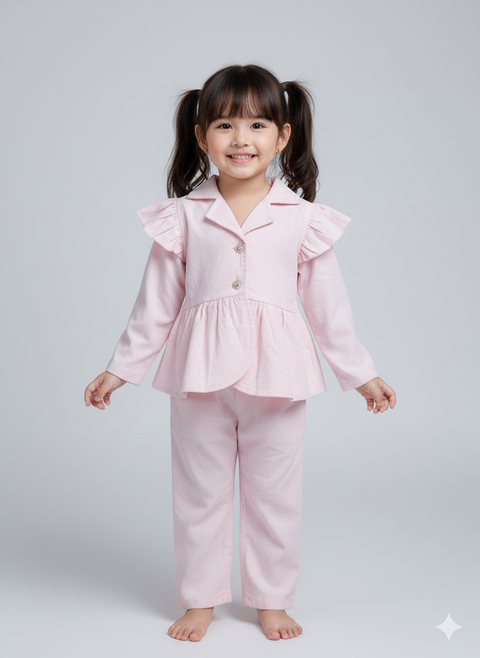 Baby Girl Peplum Top With Pants Set