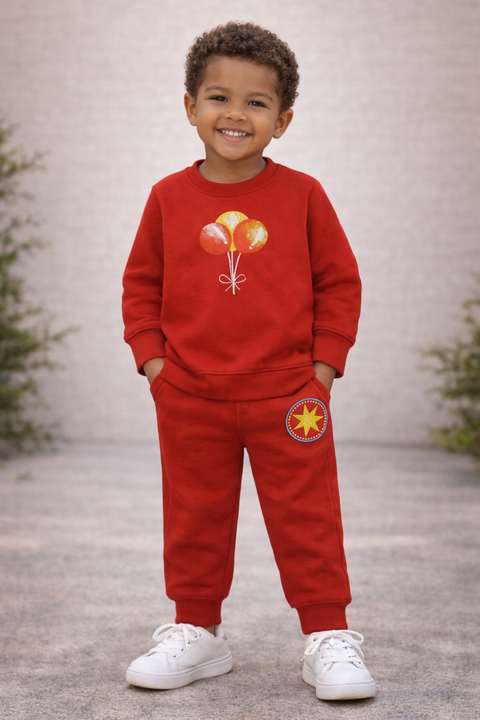 Cotton Blend Balloon Print Out Fit