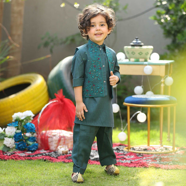 BOYS EMBROIDERED 3PCS SUIT